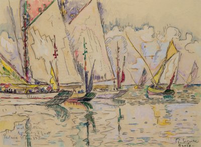 Departure of Tuna Boats at Groix by Paul Signac